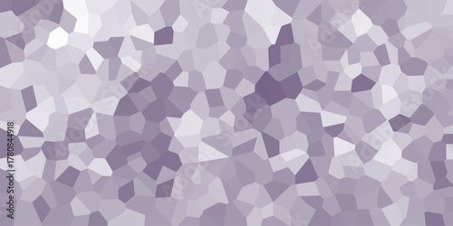 Mosaic-like abstract background in shades of purple and white, composed of irregular geometric polygons creating a faceted, crystalline texture for decorative purposes