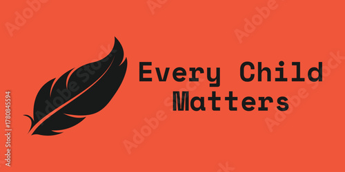 Every Child Matters Logo. National Day of Truth and Reconciliation. Orange Shirt Day of Canada. September 30. Vector Illustration Icon