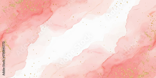 Abstract pink watercolor painted design texture on old vintage paper surface