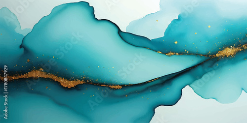 Blue sky and snow nature landscape with white cream clouds