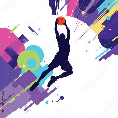 Flaming Basketball Illustration