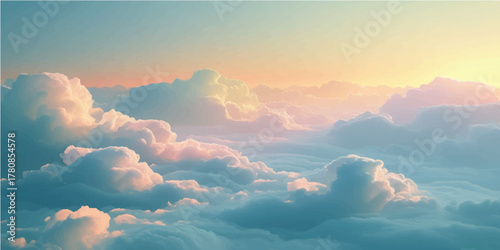 Beautiful sunset over the mountains with vivid red and orange clouds in the blue sky