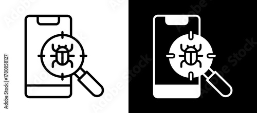 Bug Search whiteblack icon