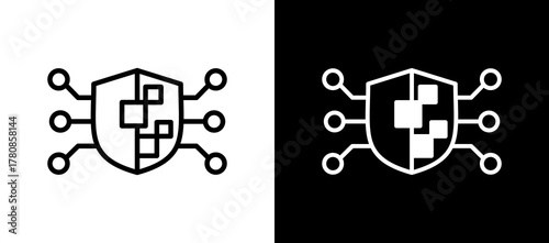 Digital Shield whiteblack icon