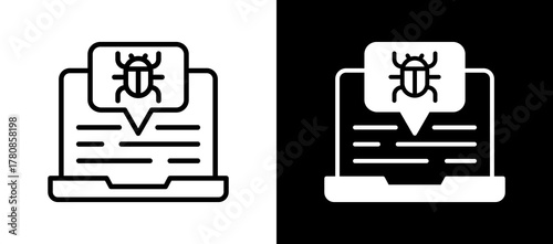 Malware Attack whiteblack icon
