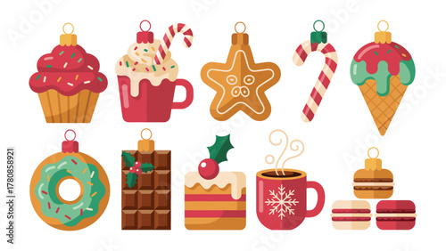 Festive Ornament Delight: A charming assortment of handcrafted ornaments, each exuding the joyful essence of the season, from delectable treats to whimsical designs.