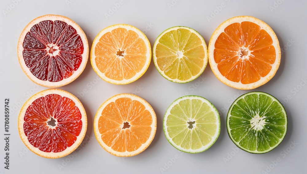 Obraz premium Vibrant Citrus Gradient Flat Lay