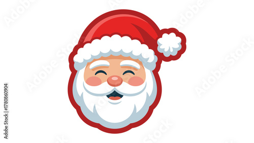 Cheerful Santa Face Icon: A festive illustration of Santa Claus, radiating holiday cheer with a jolly expression, ready to bring joy.