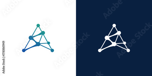 letter a colorful technology logo vector design