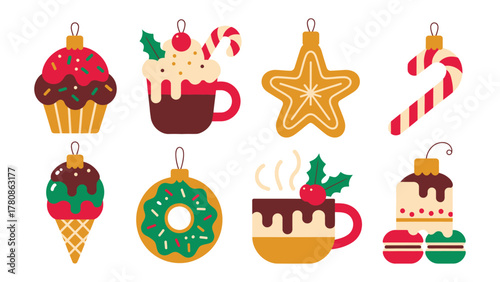 Festive Holiday Decorations: A collection of delightful Christmas ornaments, each exquisitely designed to bring holiday cheer, offering a touch of sweetness and charm to any festive arrangement.