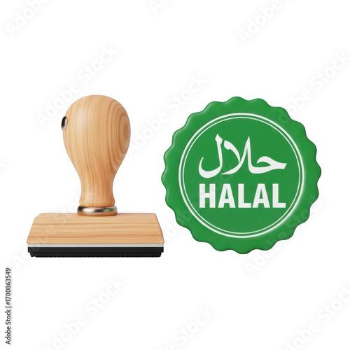 Halal certified stamp and logo, ensuring compliance with islamic dietary guidelines