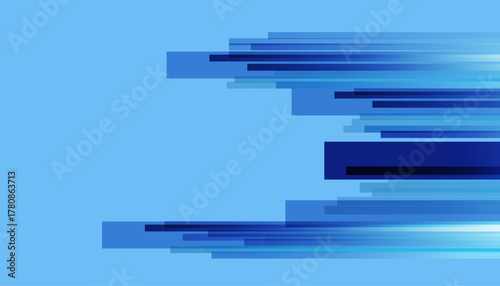 Blue landing page with geometric shape.