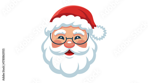 Santa's Cheerful Gaze: The jovial face of Santa Claus, with twinkling eyes and a warm smile, ready to spread Christmas cheer.