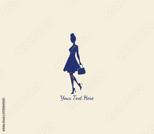 Minimal elegant woman silhouette — perfect logo for fashion, boutique, or beauty brand identity.
