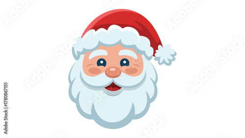 Santa Claus Portrait: A cheerful illustration of Santa Claus, radiating the spirit of Christmas, with his signature jolly expression and iconic red hat.