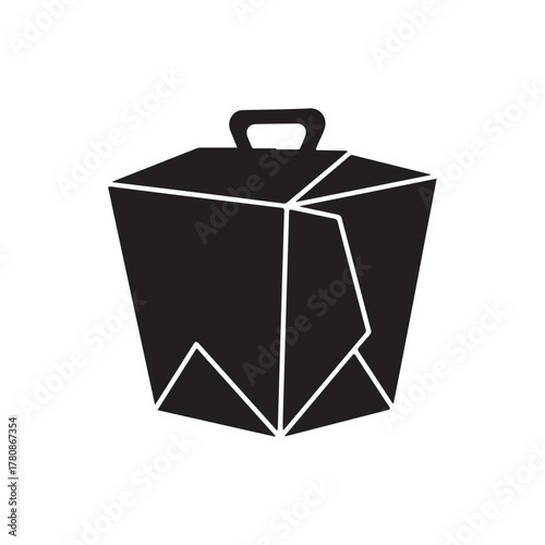 Take away food icon silhouette vector flat illustration design on white background