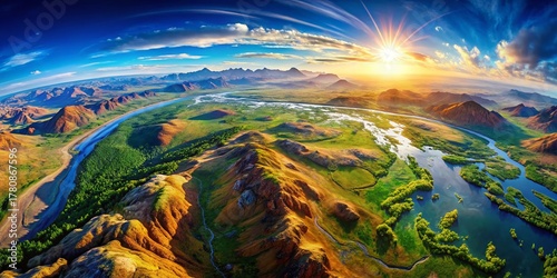 Aerial Drone Shot: Global Details, Earth's Simple Beauty, Stunning Planet Texture