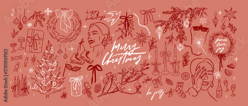 Hand Drawn Christmas Elements Collection