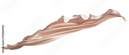 Flying blush pink silk textile fabric flag background. Smooth elegant pink Satin Isolated on white Background for grand opening ceremony. Flying pink silk vertical image. 3d png illustration