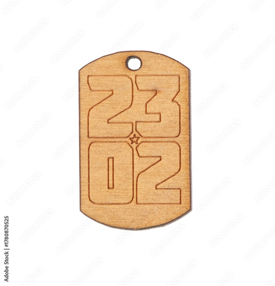 Naklejka premium Wooden Soviet military symbols isolated on white background