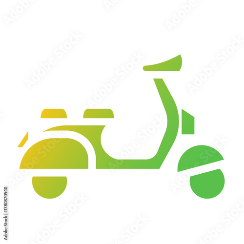 Icon of a scooter side view representing personal transport and urban mobility