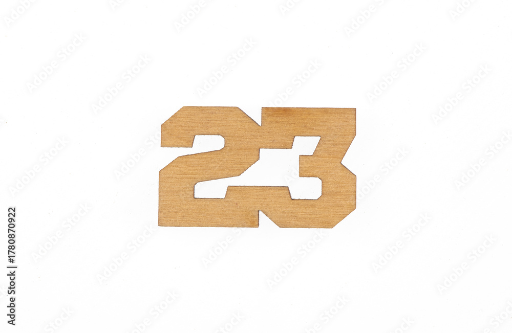 Naklejka premium Wooden Soviet military symbols isolated on white background