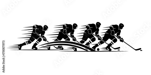 Ice hockey players in action