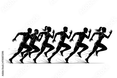 Running race with athletes