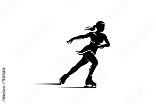Ice skating woman silhouette