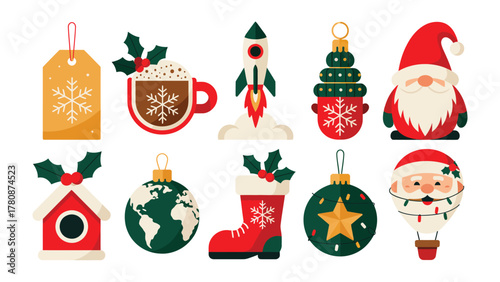 Festive Holiday Decorations: A collection of charming Christmas ornaments, each exquisitely designed with festive patterns, ready to infuse any space with holiday cheer.