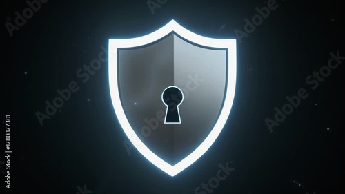 Lock Icon Solidifies From Light Particles Into Metal Shield