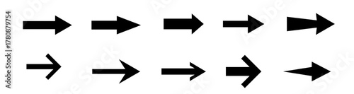 Arrow icon. Modern simple arrows. Collection different arrows on flat style for web design or interface.  Set of arrows. Vector illustration.