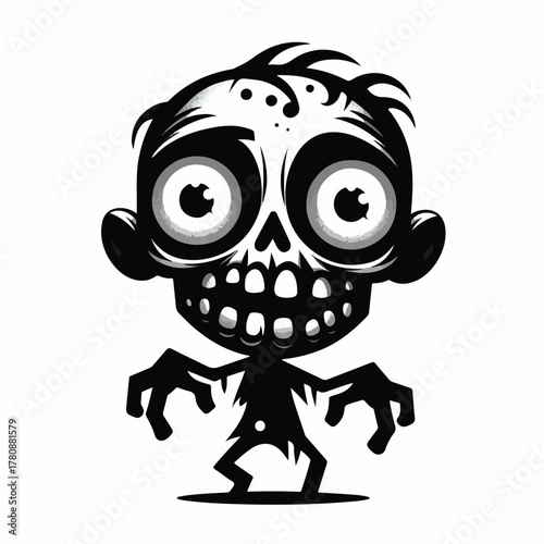 The silhouette of a zombie is frightening someone.