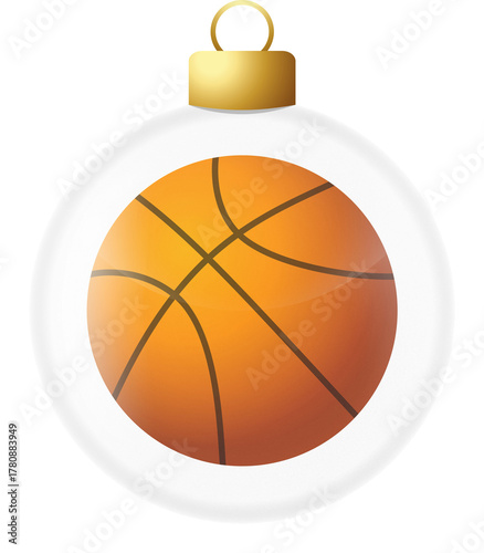 basketball christmas glass hanging ball
