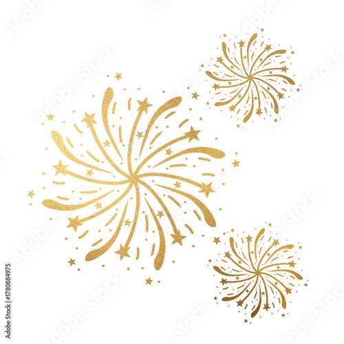Golden Sparkling Fireworks Celebration Design