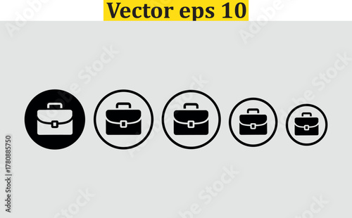 Briefcase icons set. Briefcase vector icon.briefcase, office, work, business, icon, contract, job, corporate, file, key, leather, professional, tags, 
