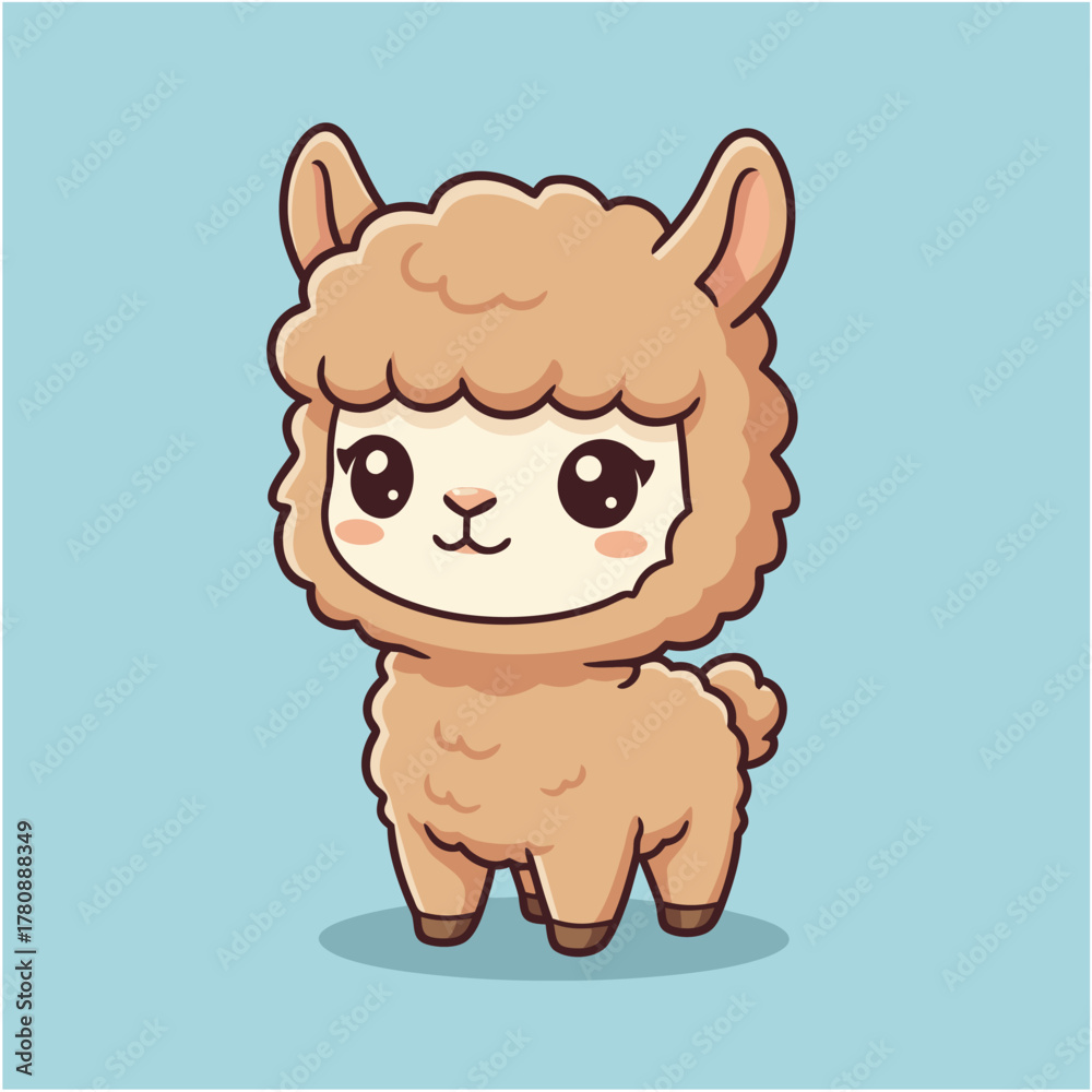 Obraz premium Cute Alpaca Illustration A Charming and Adorable Design