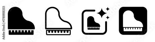 Elegant piano icon vector illustration in transparent PNG for music, opera, and entertainment design themes