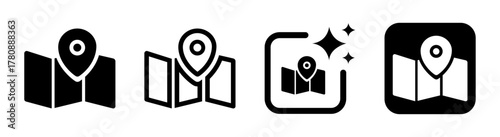 Map marker pin icon vector illustration in transparent PNG for location, navigation, and geology design concepts