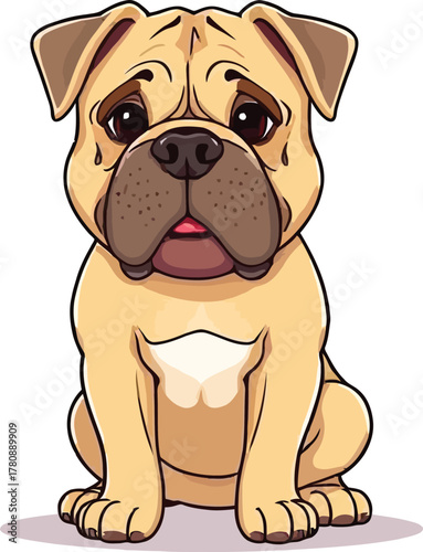 Cute cartoon a illustrator vector Bullmastiff