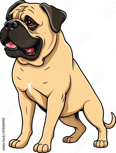 Cute cartoon a illustrator vector Bullmastiff