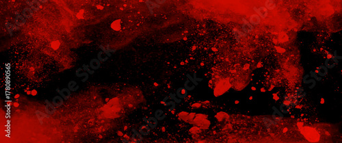 Red horror scary background. Abstract Watercolor red grunge background painting. dirty rustic fire red texture. Abstract image of red fire or flames with sparkles. dark slate background toned classic.