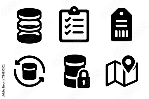 Time Capsule Icons. Line style icons of Time Capsule Curation: capsule construction layers, curation progress, tag printout, item