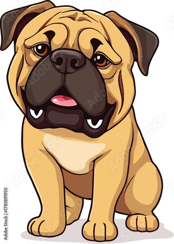 Cute cartoon a illustrator vector Bullmastiff