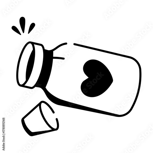 A drawing style icon depicting love potion