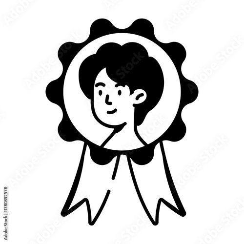 A sketchy style icon representing loyalty badge