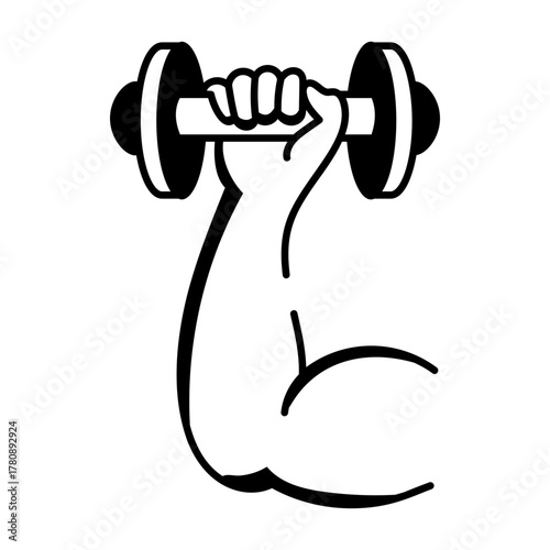 A hand drawn style icon showing workout