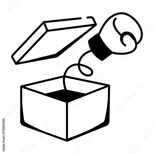 A sketchy style icon showing a prank box