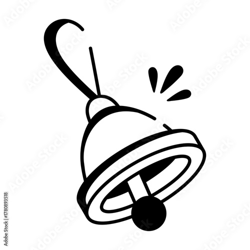 A hand drawn style icon showing a bell