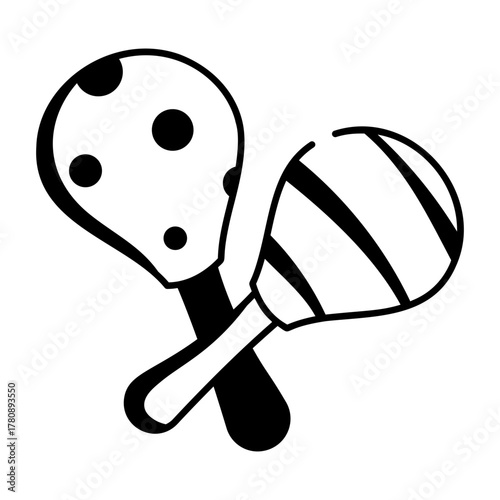 A drawing style icon showing musical shakers